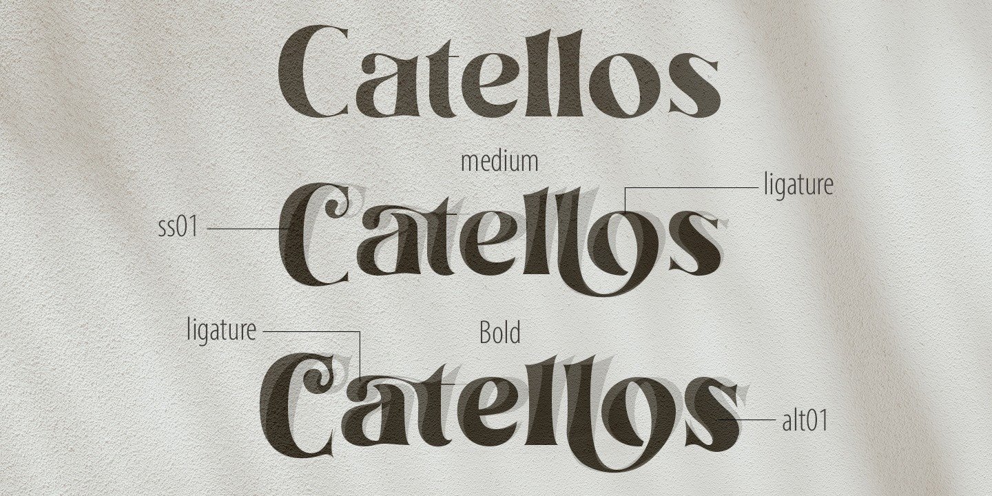 Ejemplo de fuente Catellos Bold Italic
